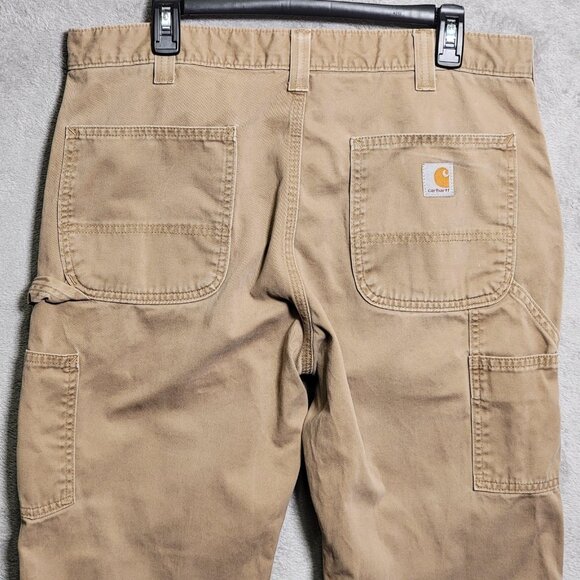 Carhartt‎ Pants Mens 36x31 Beige Relaxed Fit Workwear Utility Carpenter B324 DKH - Picture 8 of 15